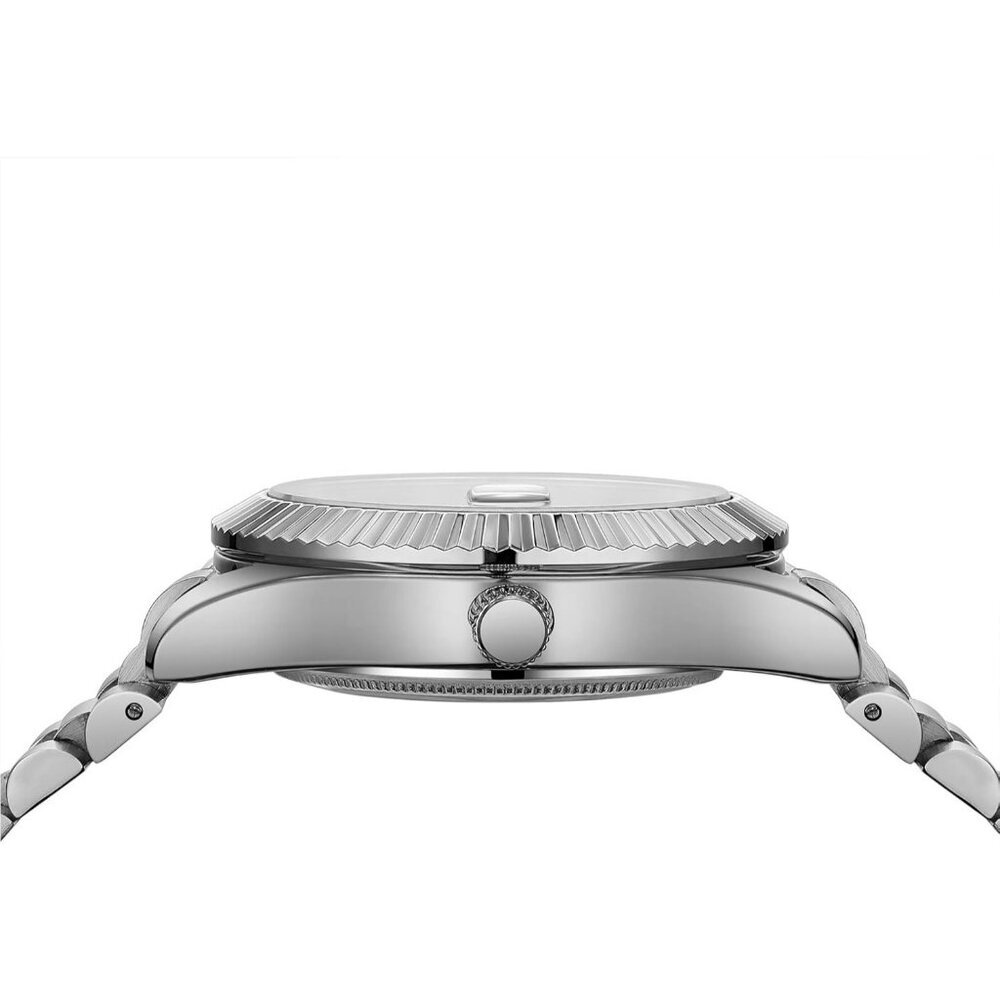 Men's Silver Green Stainless Steel Analog Classic Design Stylish Wrist Watch - Picture 6 of 6